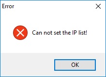 cannot set the ip list